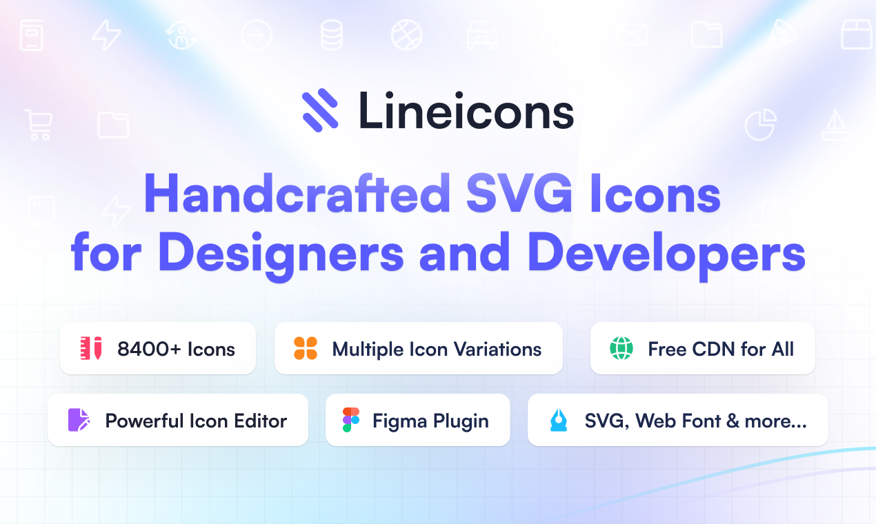 LineIcons - HandCrafted SVG Line Icons