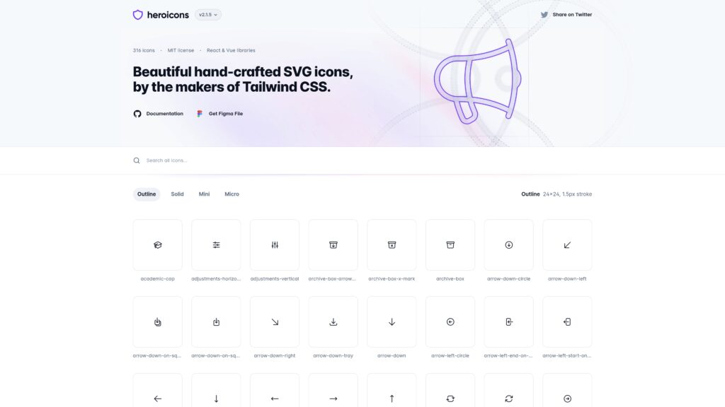 Heroicons icon library